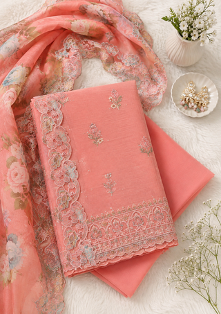 Peach Dress Materials
