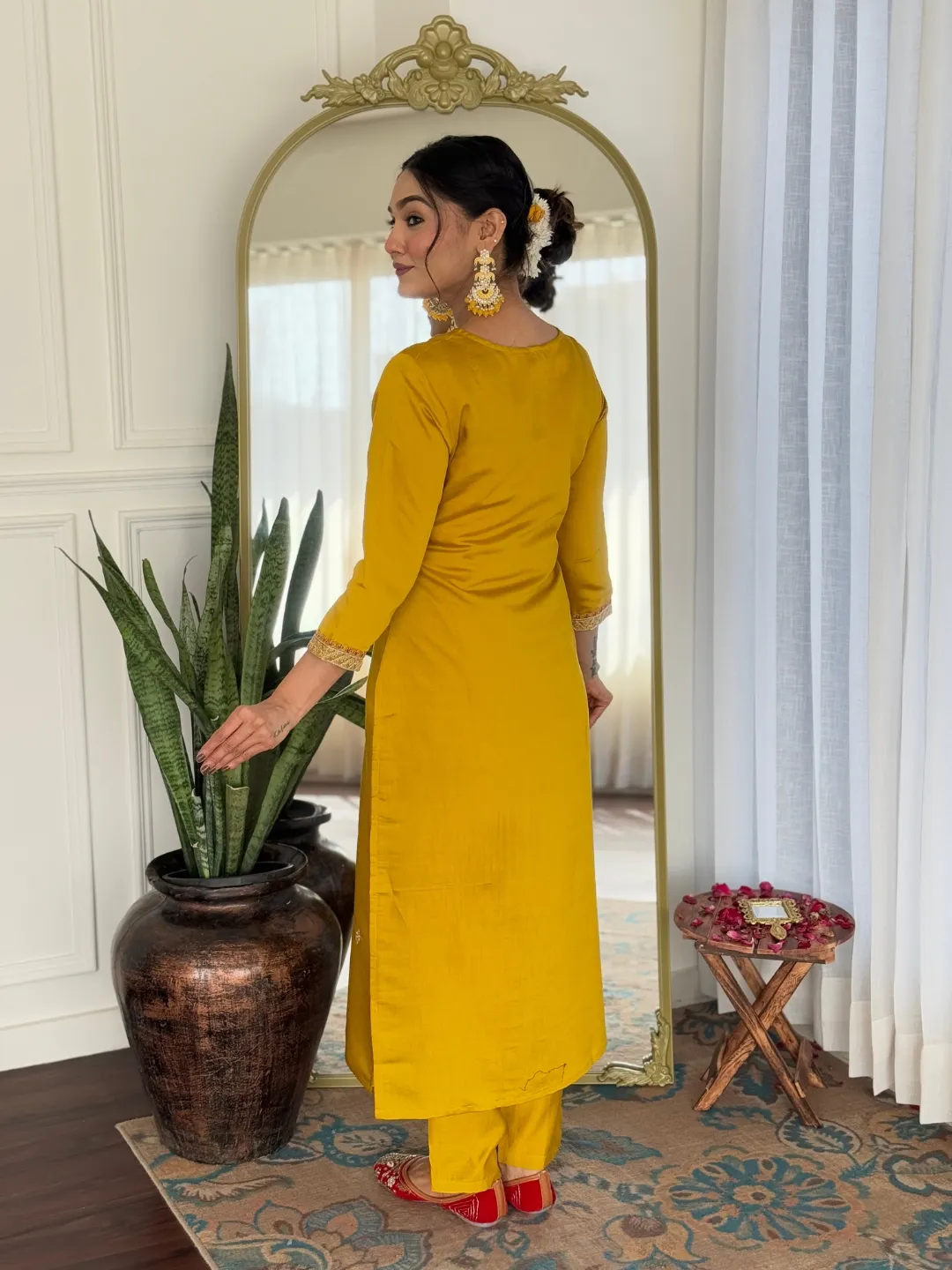 Rayon Embroidered Kurti Pant Set with Taby Dupatta for Women