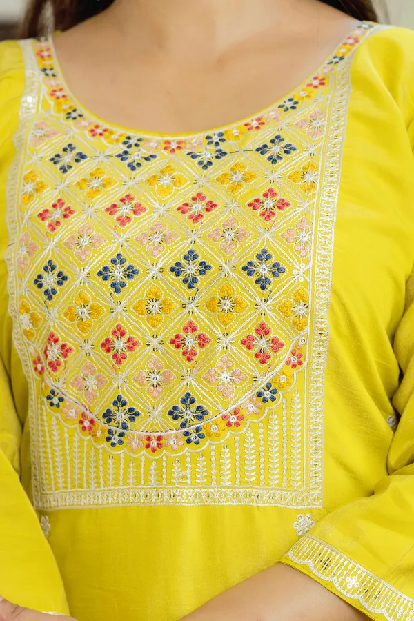 Designer Yellow Salwar Suit with Dupatta