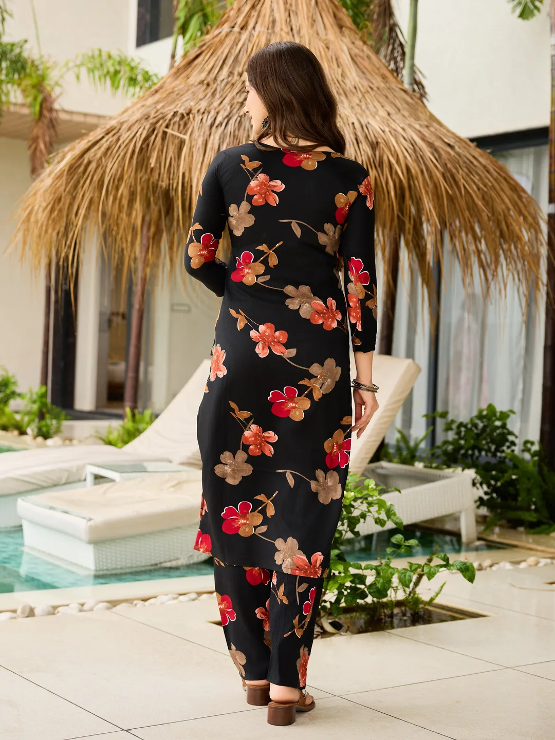 Midnight Black Blossom Salwar Suit