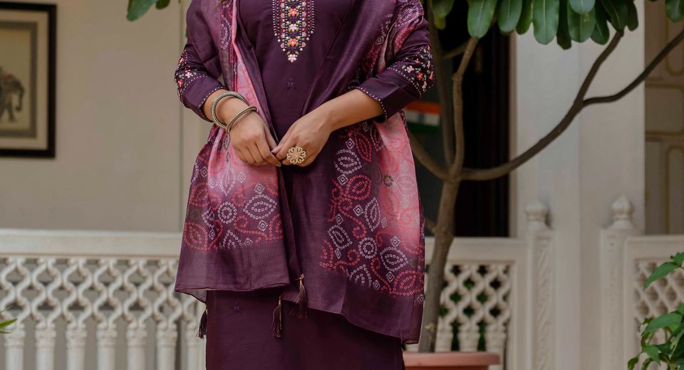 Gujarati Festive Suits with Bandhani and Mirror Work for Joyful Celebrations