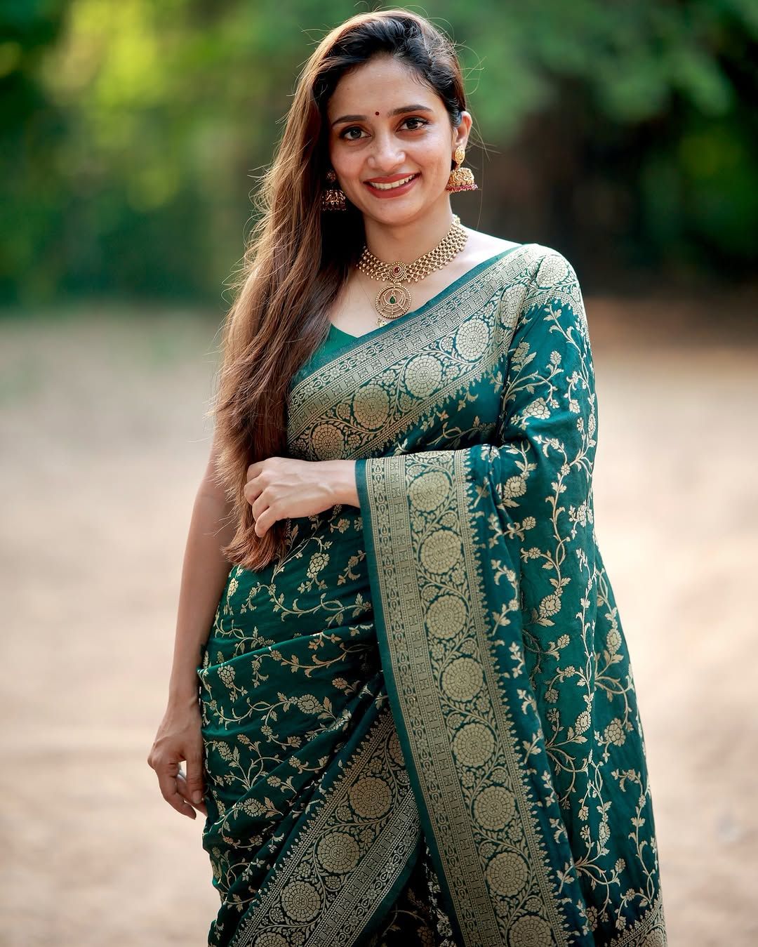 Green Banarasi Soft Silk Zari Weave Saree