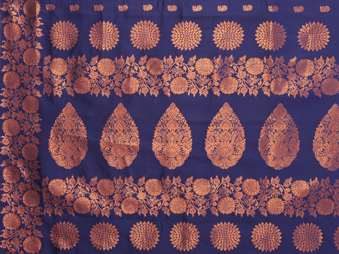 Royal Blue Banarasi Soft Silk Zari Weave Saree