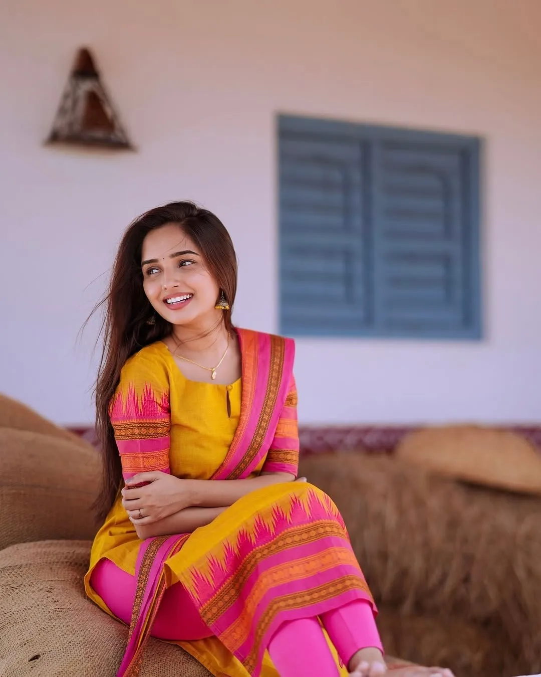 Mustard Kanchi Cotton Kurta Dupatta Set