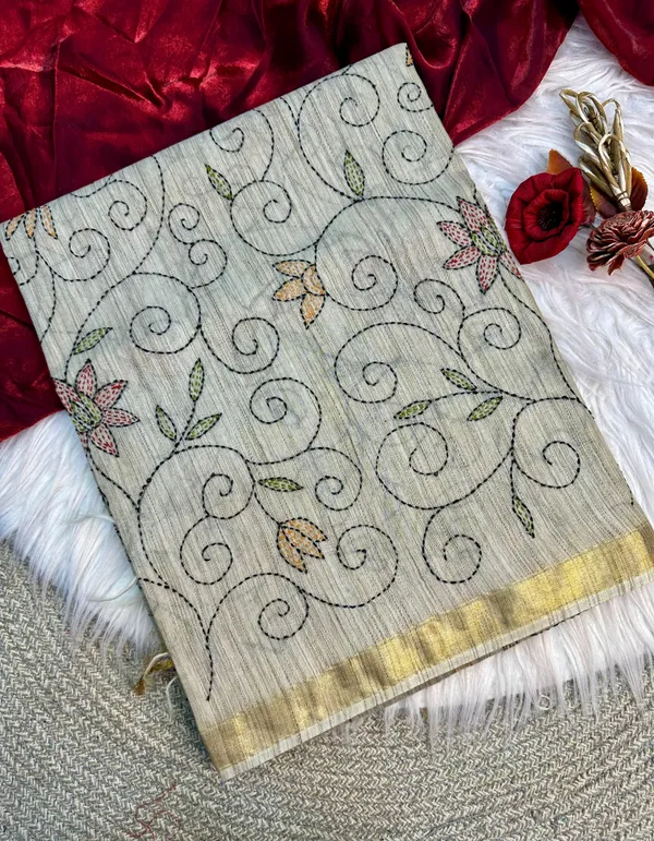 Premium Handloom Silk Saree with Handkatha