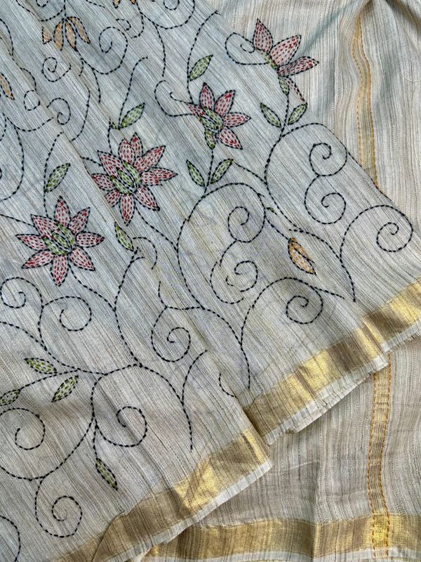 Premium Handloom Silk Saree with Handkatha