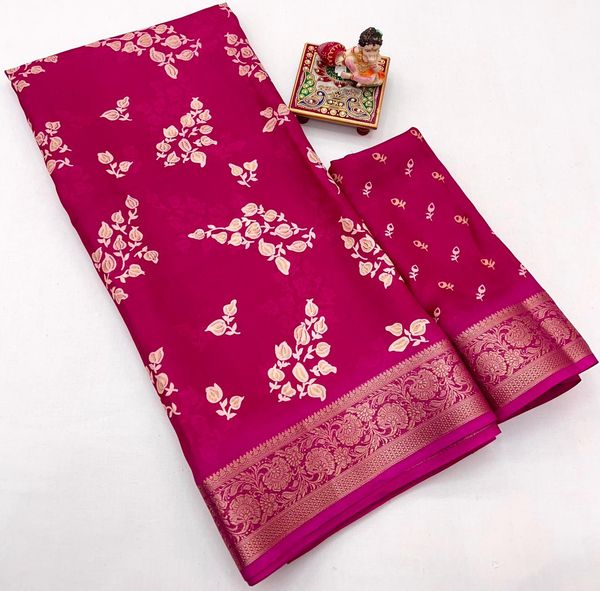 Calcutta Moss Mellow Georgette Printed Saree
