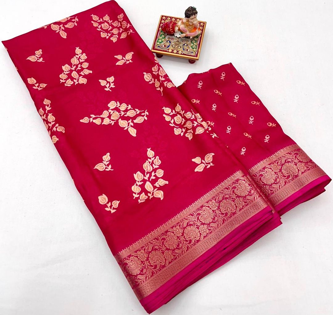 Calcutta Moss Mellow Georgette Printed Saree
