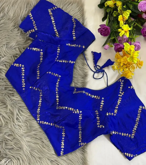 Fendy Silk Zigzag Moti Work Readymade Blouse