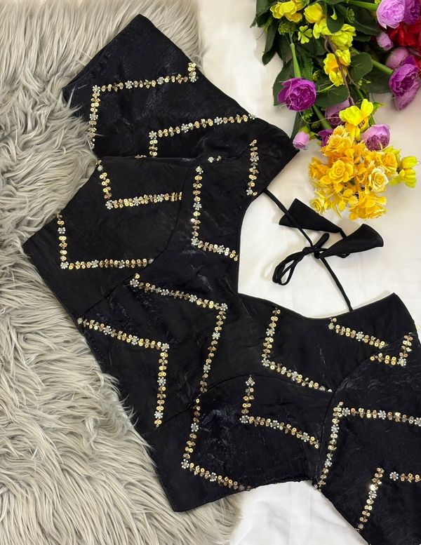 Fendy Silk Zigzag Moti Work Readymade Blouse