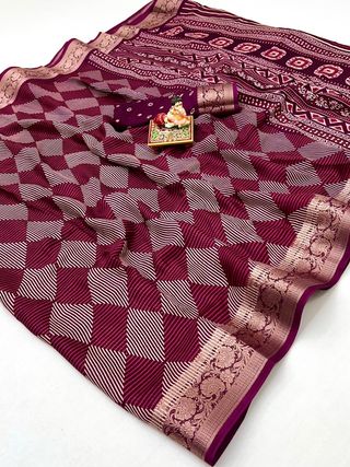 Designer Maroon Calcutta Moss Georgette Saree With Print