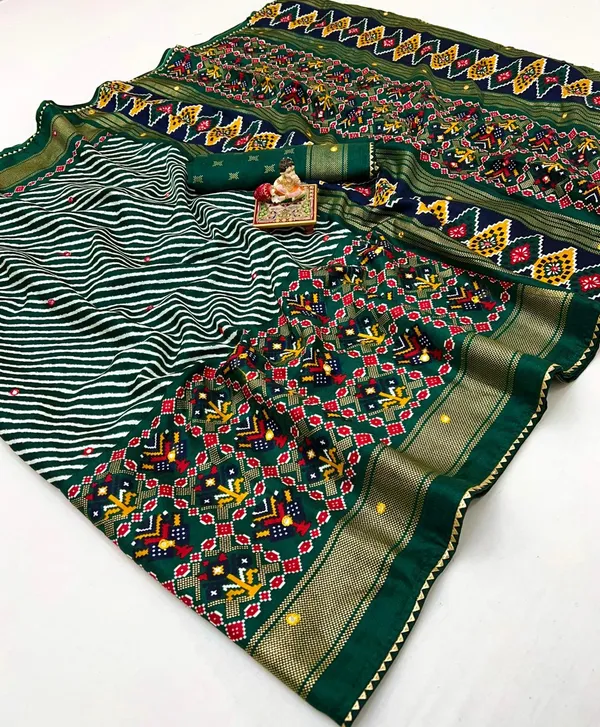 Emerald Royal Weave Pashmina Silk Saree
