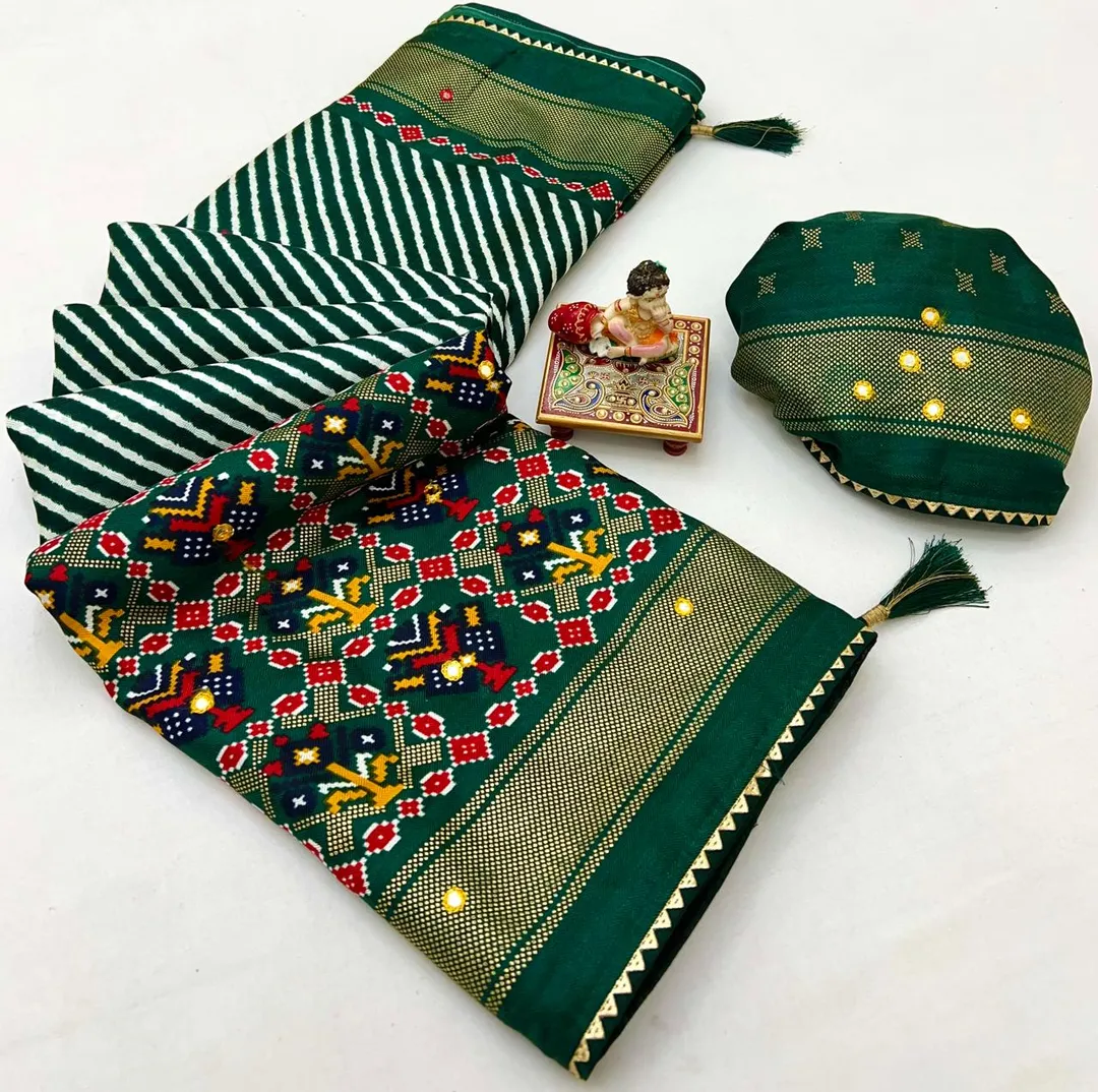 Emerald Royal Weave Pashmina Silk Saree