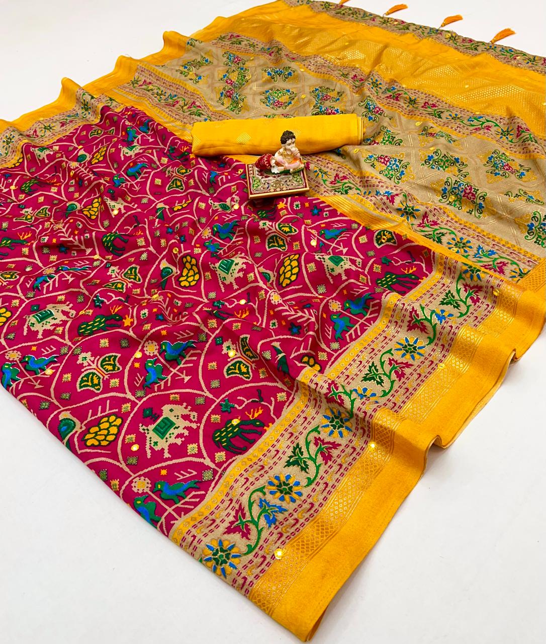 Pink silk saree for festive