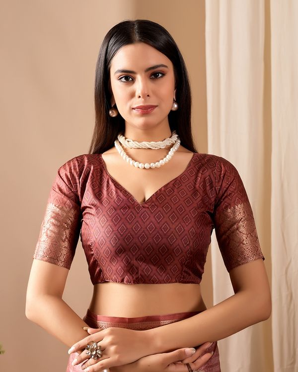 Brown Digital Printed Linen Cotton Patola Saree Online