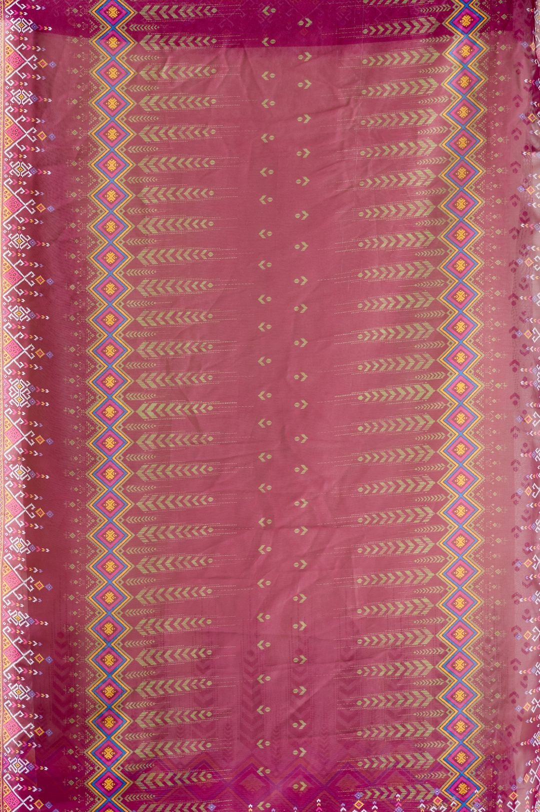 Cream Printed Georgette Saree with Designer Pallu