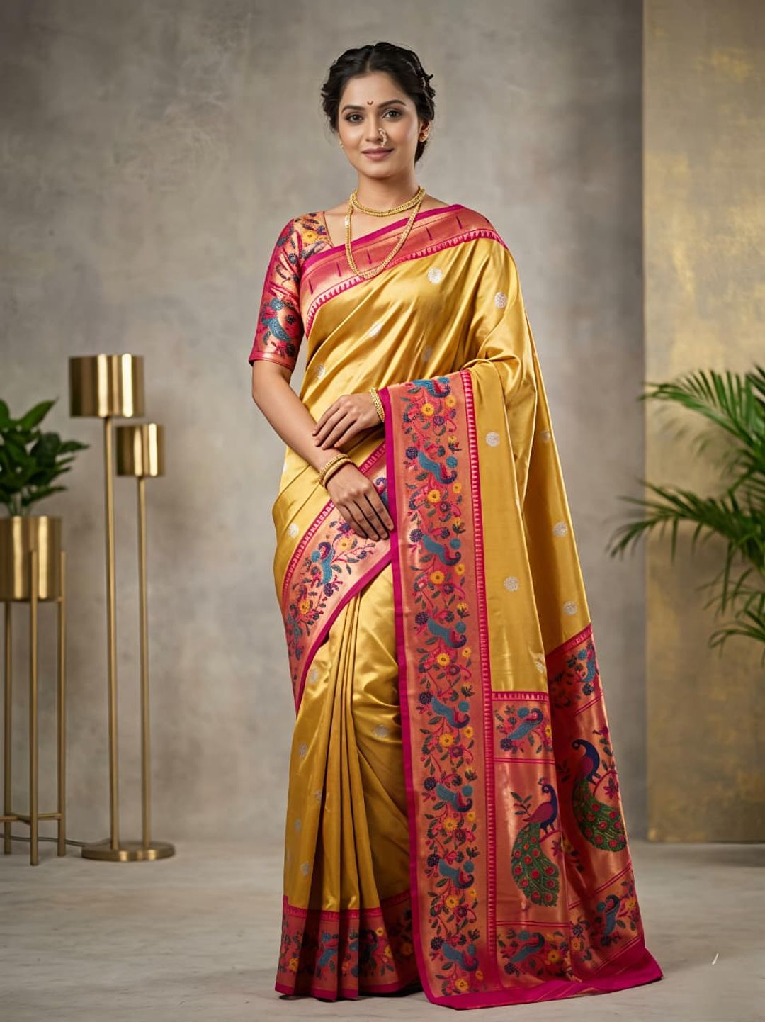 Banarasi Tissue Maharani Paithani Silk Saree with Pallu