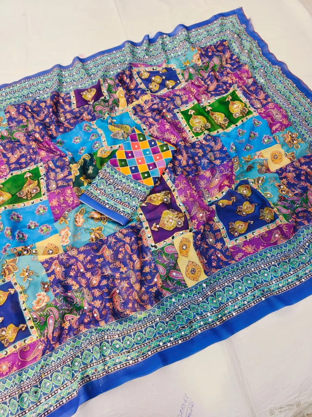 Royal Raj Gharana Mirror Work Designer Saree