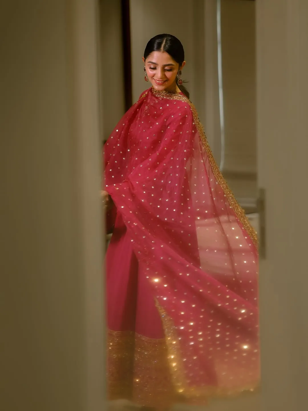 Premium Wine Embroidered Anarkali Suit Set for Women