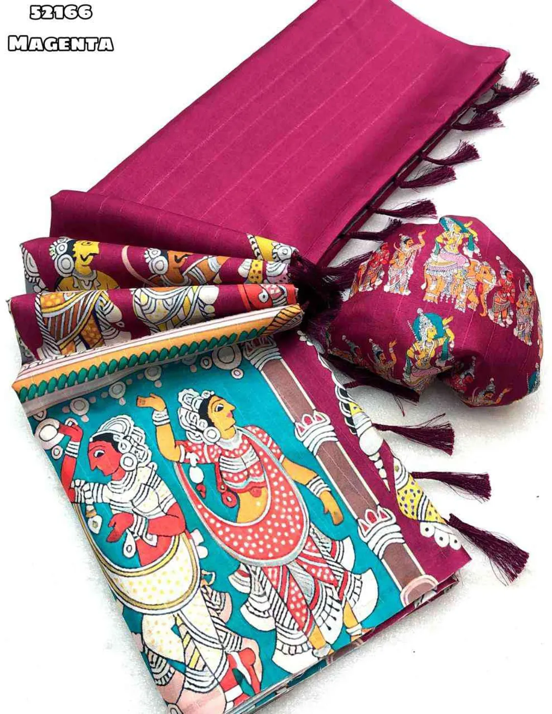 Handloom Magenta Tussar Silk Saree with Rich Pallu
