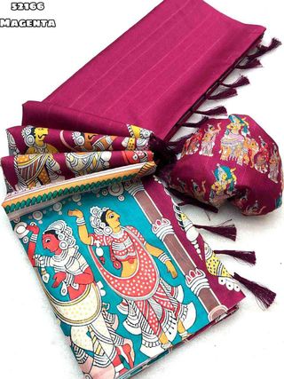 Handloom Magenta Tussar Silk Saree with Rich Pallu