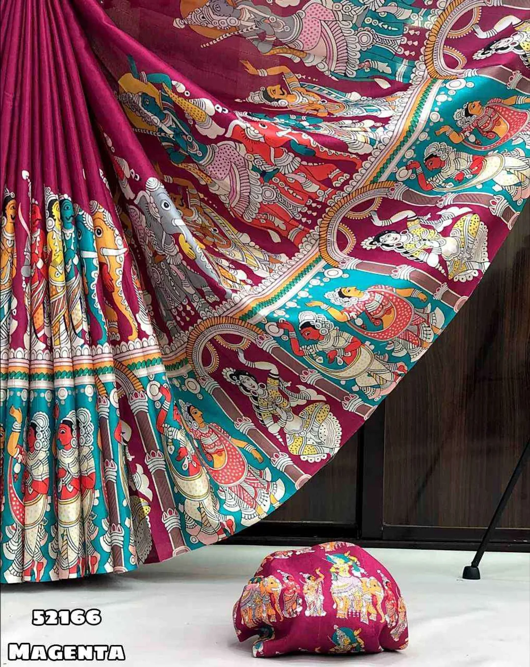 Handloom Magenta Tussar Silk Saree with Rich Pallu