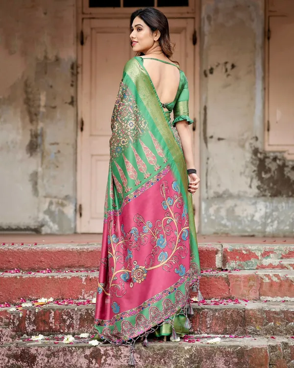 Royal Green Tussar Silk Saree Online