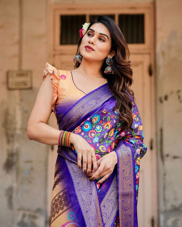 Elegant Royal Blue Silk Saree for Festive & Wedding Wear