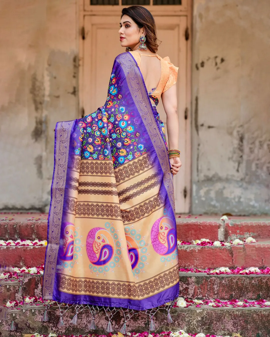 Elegant Royal Blue Silk Saree for Festive & Wedding Wear