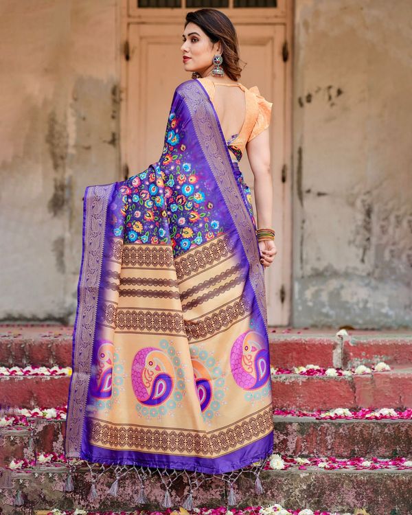 Elegant Royal Blue Silk Saree for Festive & Wedding Wear