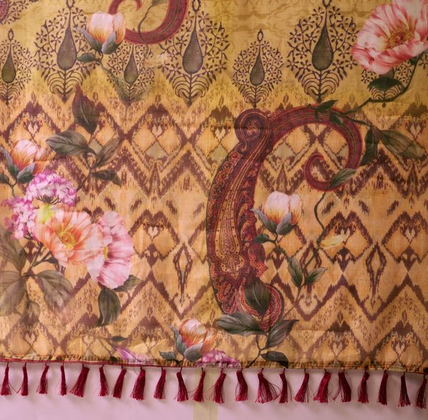 Traditional Beige Multicolor Printed Saree