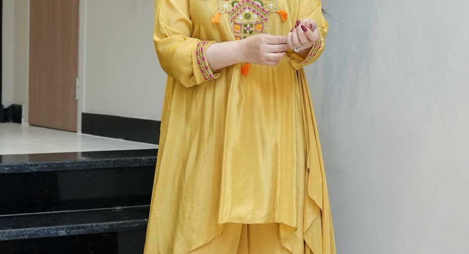 Pitta Work on Salwar Suits Gives Gold Detail a Softer Look