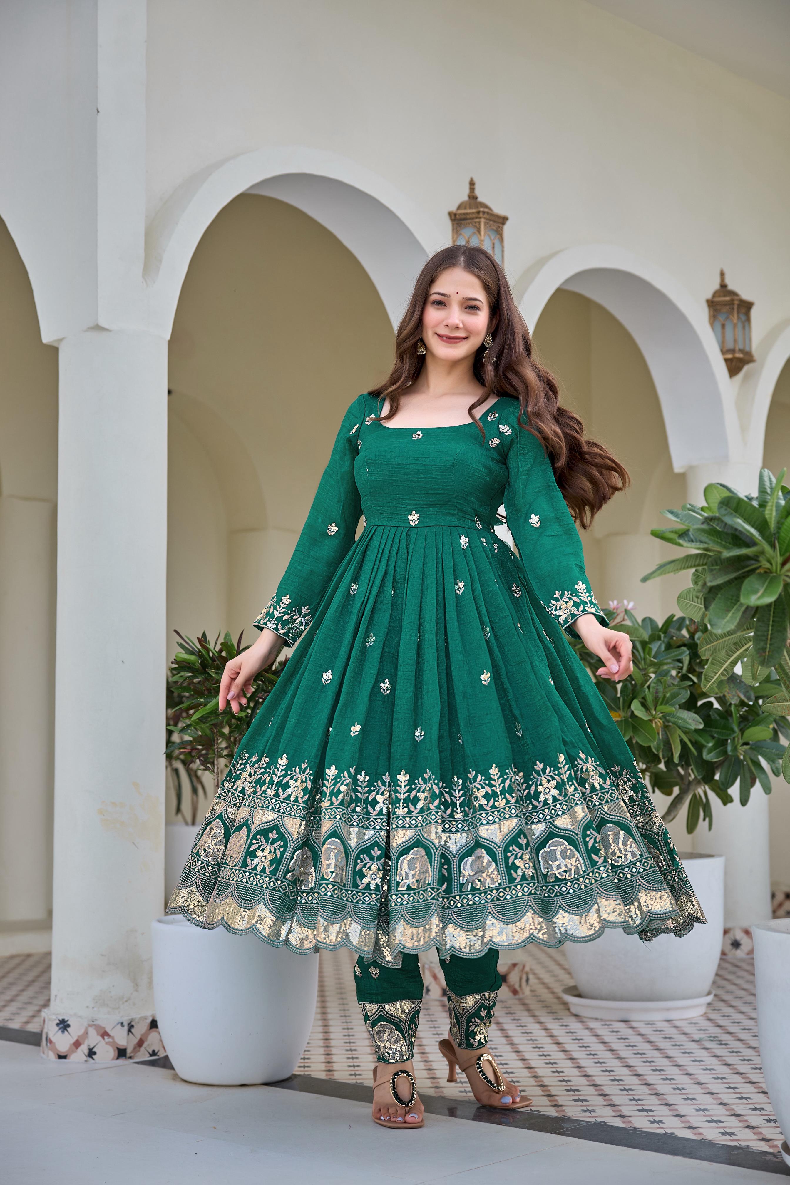 Embroidered red salwar suit
