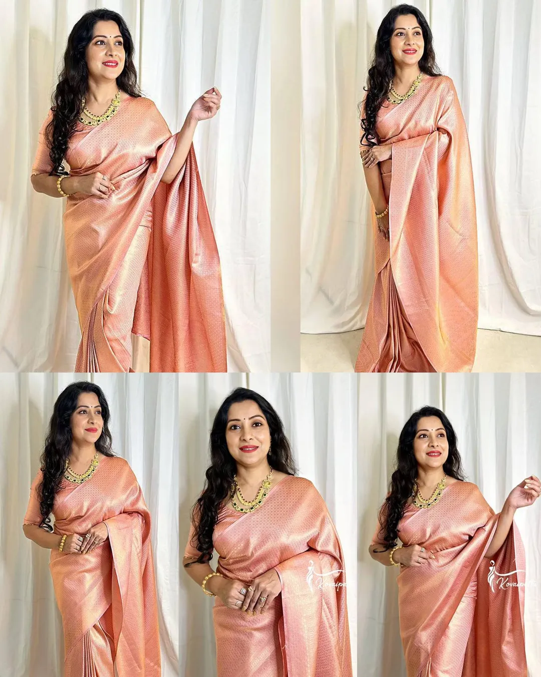 Brown Lichi Silk Saree with Rich Zari Weaving Pallu