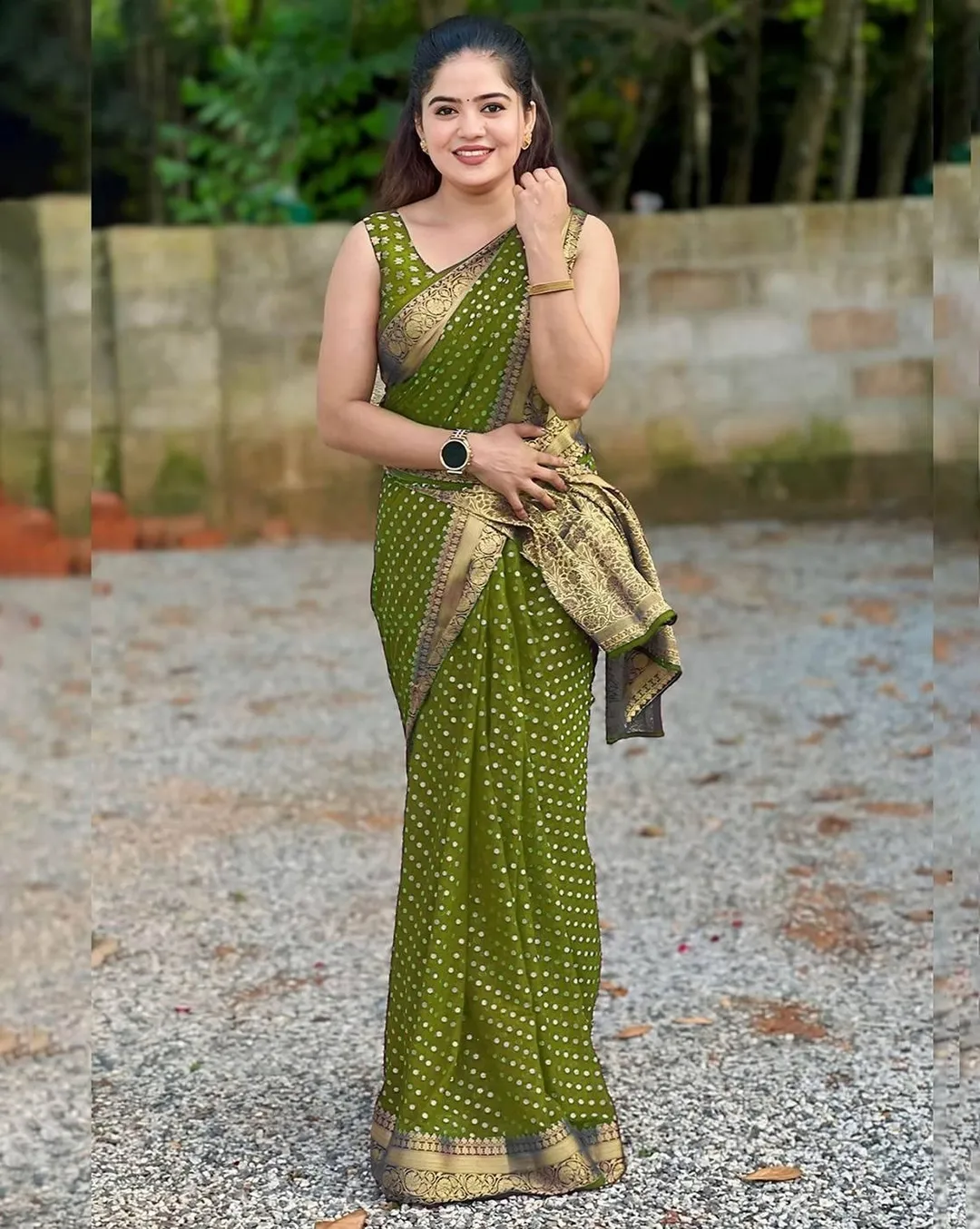 Green Lichi Silk Jacquard Saree with Rich Pallu Design