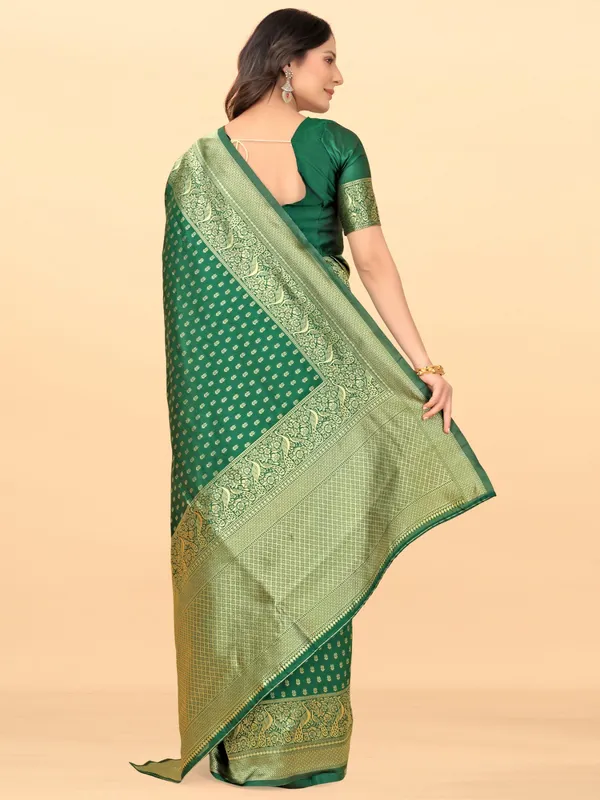 Premium Green Silk Saree with Traditional Zari Work