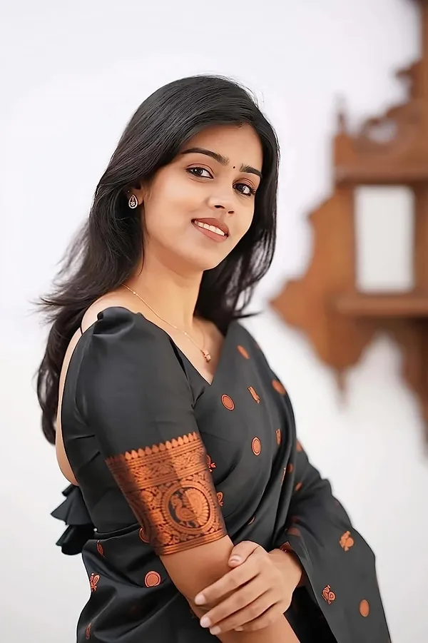 Premium Black Soft Silk Saree with Traditional Zari Work