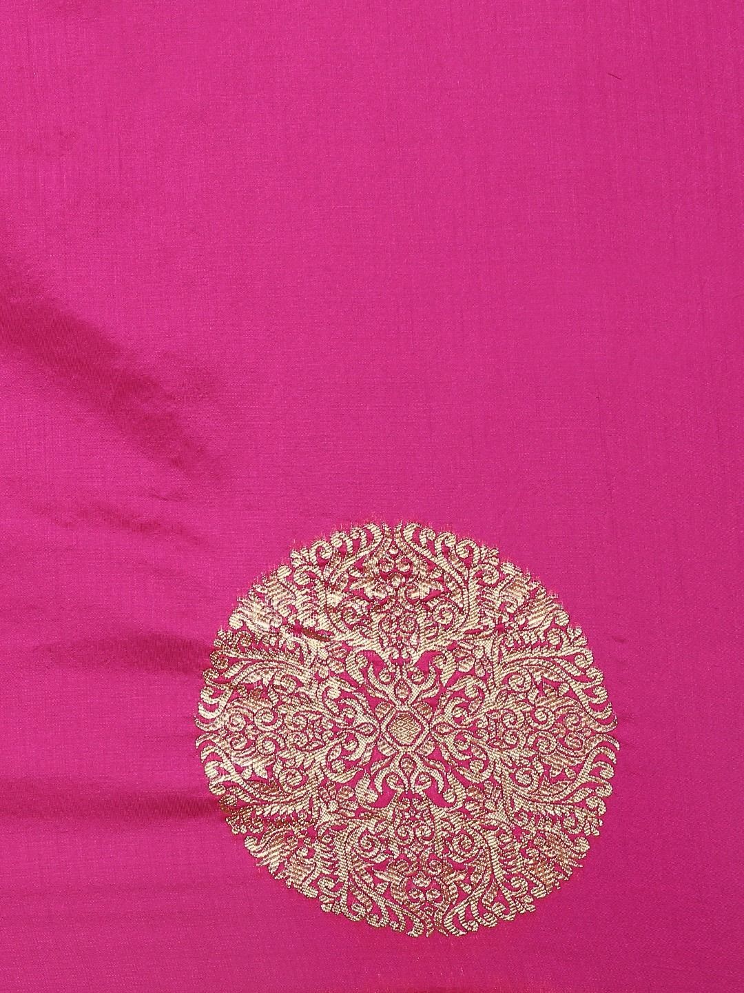 Rani Pink Soft Silk Saree with Traditional Zari Motifs
