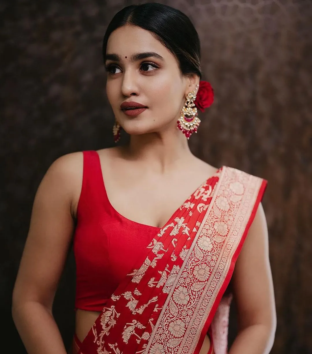 Red Banarasi Soft Silk Saree with Traditional Zari Work