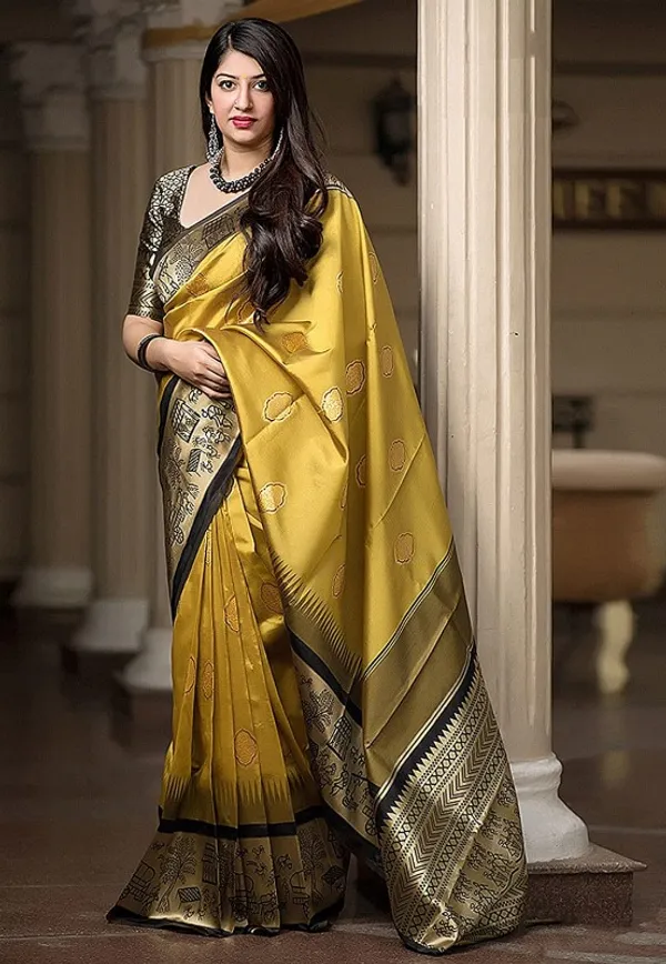 Heritage Mustard Jacquard Silk Saree