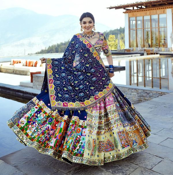 Exclusive Blue Traditional Navratri Lehenga Choli