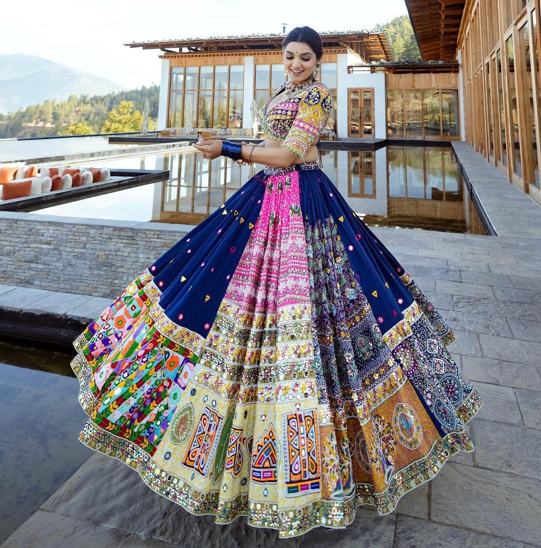 Exclusive Blue Traditional Navratri Lehenga Choli