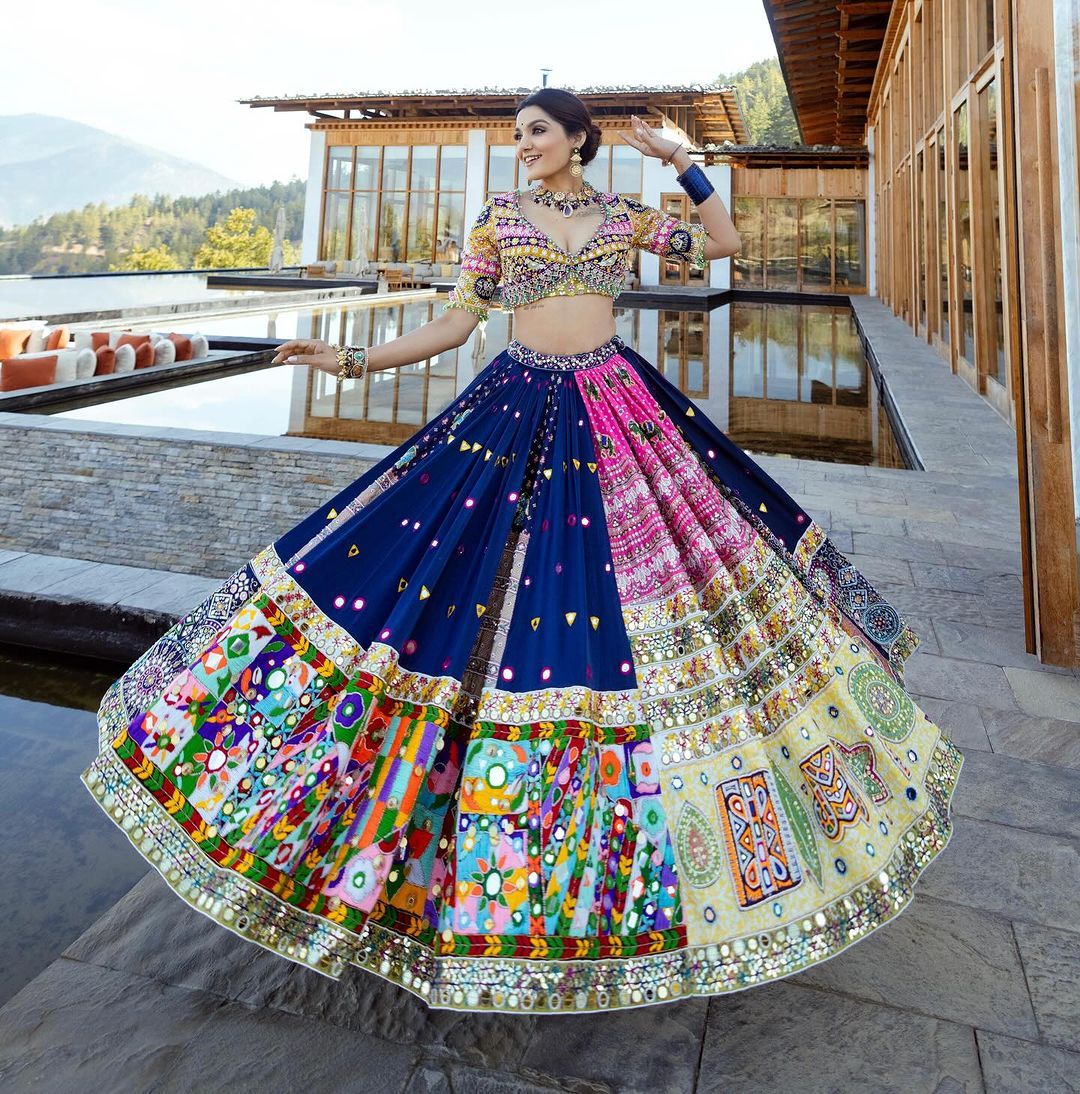 Exclusive Blue Traditional Navratri Lehenga Choli