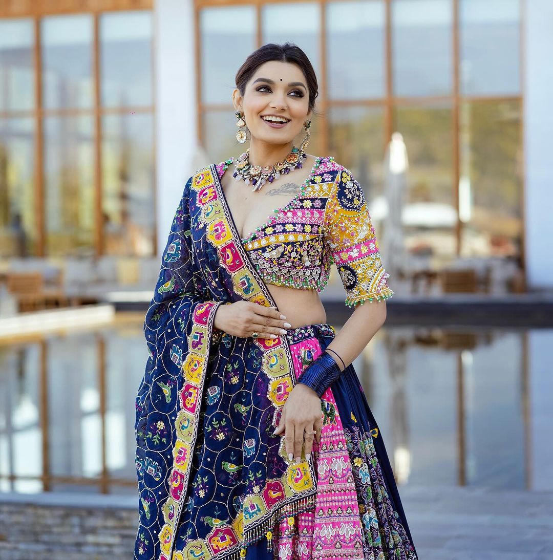 Exclusive Blue Traditional Navratri Lehenga Choli