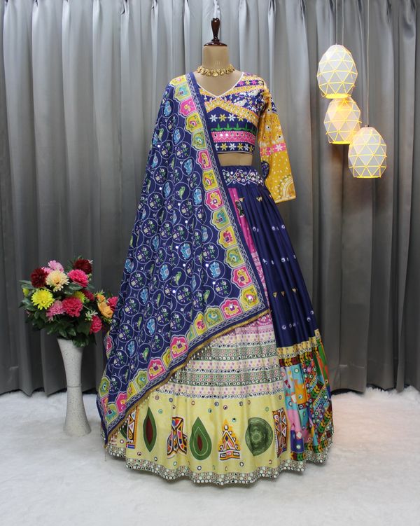 Exclusive Blue Traditional Navratri Lehenga Choli