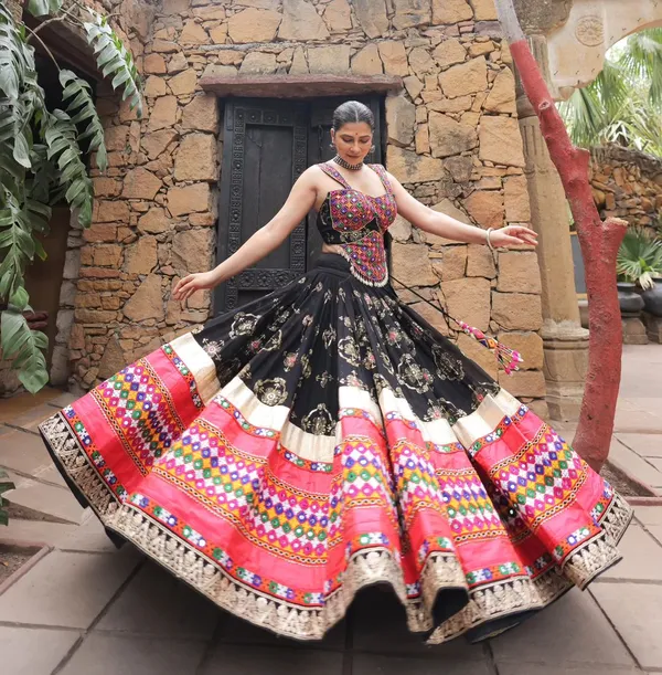 Designer Black Garba Lehenga Choli for Festive Season