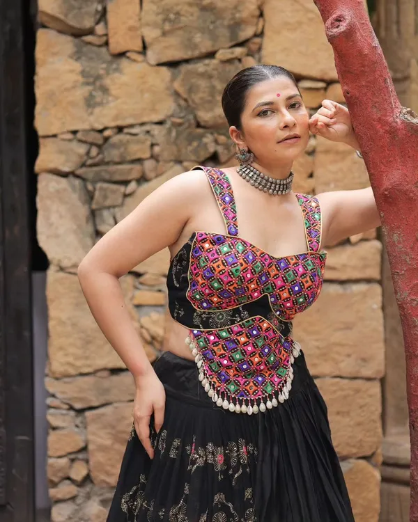 Designer Black Garba Lehenga Choli for Festive Season