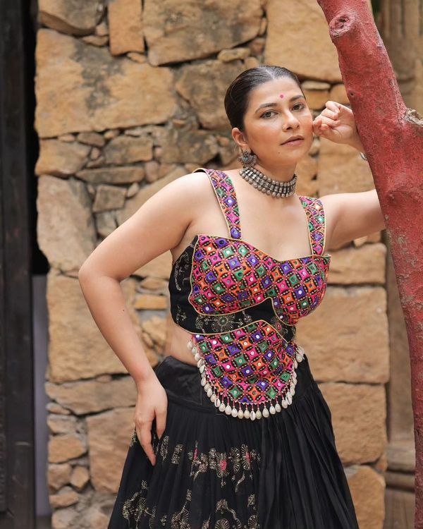 Designer Black Garba Lehenga Choli for Festive Season