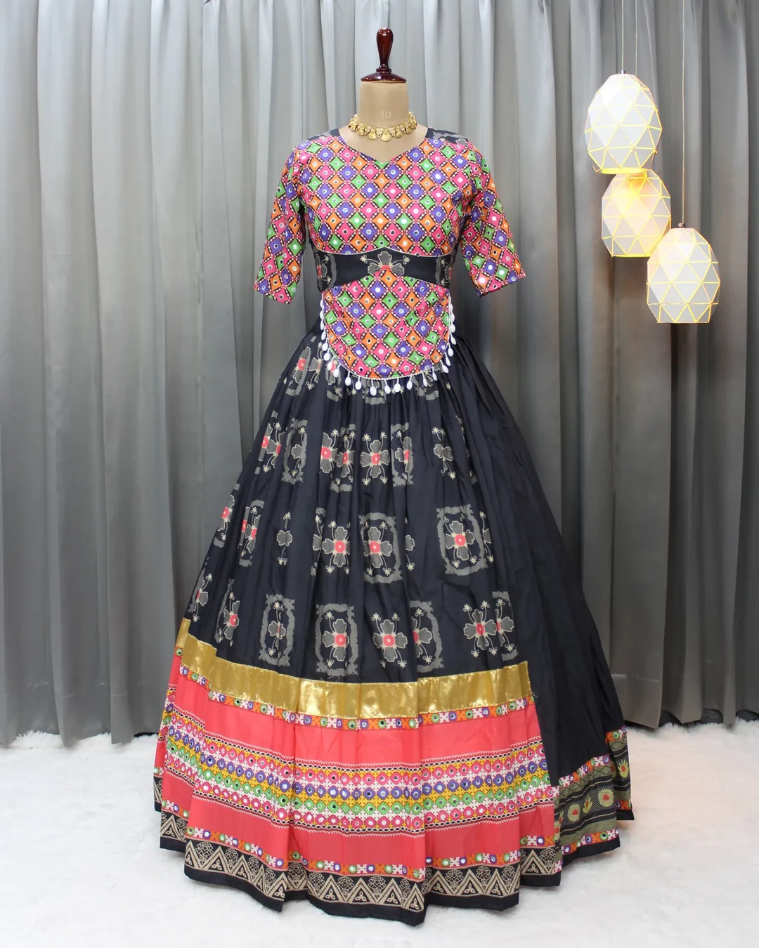 Designer Black Garba Lehenga Choli for Festive Season