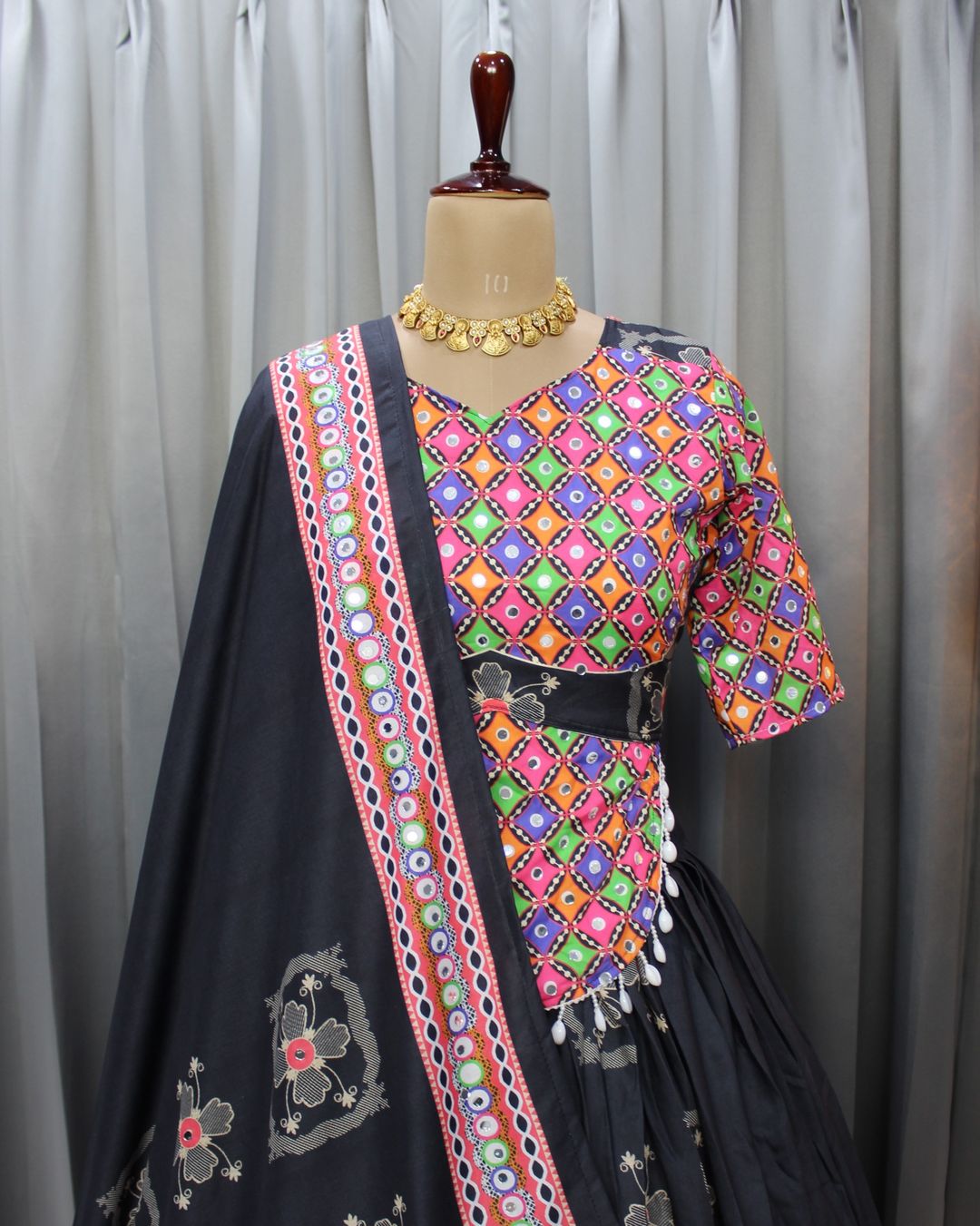 Designer Black Garba Lehenga Choli for Festive Season
